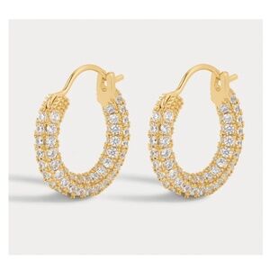 Luv AJ Pavé 14k Gold Amalfi Mini Hoops - Excellent Condition